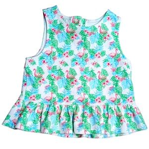 Janie and Jack Sleeveless Tropical Flamingo Top Size 4